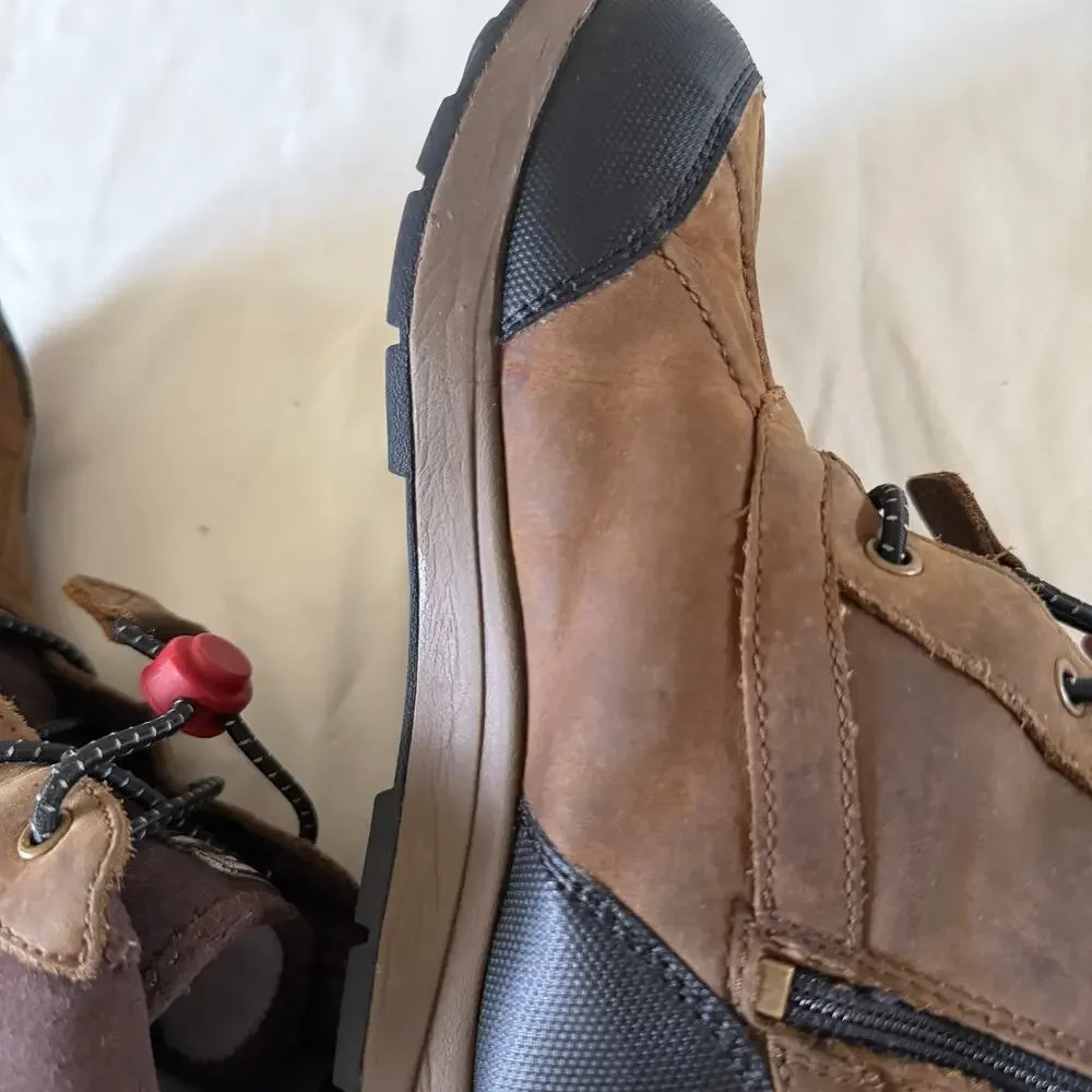 UGG Kids Turlock Weather Boot Waterproof Leather Fleece Lined Boys Sz 4